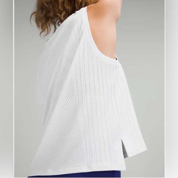 Lululemon Train to Be Tank Top Muscle Tank Mesh Cropped White Size 4 Athleisure - Picture 2 of 11